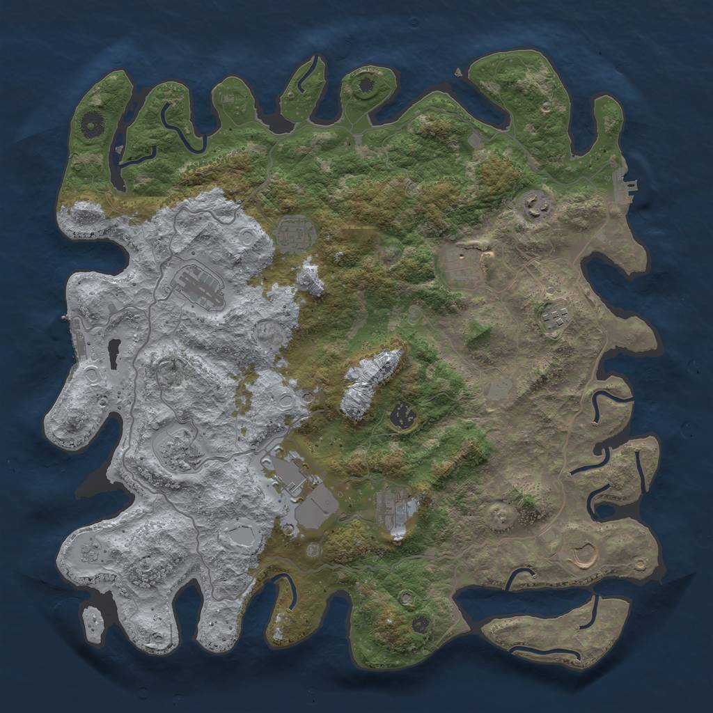 Rust Map: Procedural Map, Size: 4200, Seed: 2468, 19 Monuments