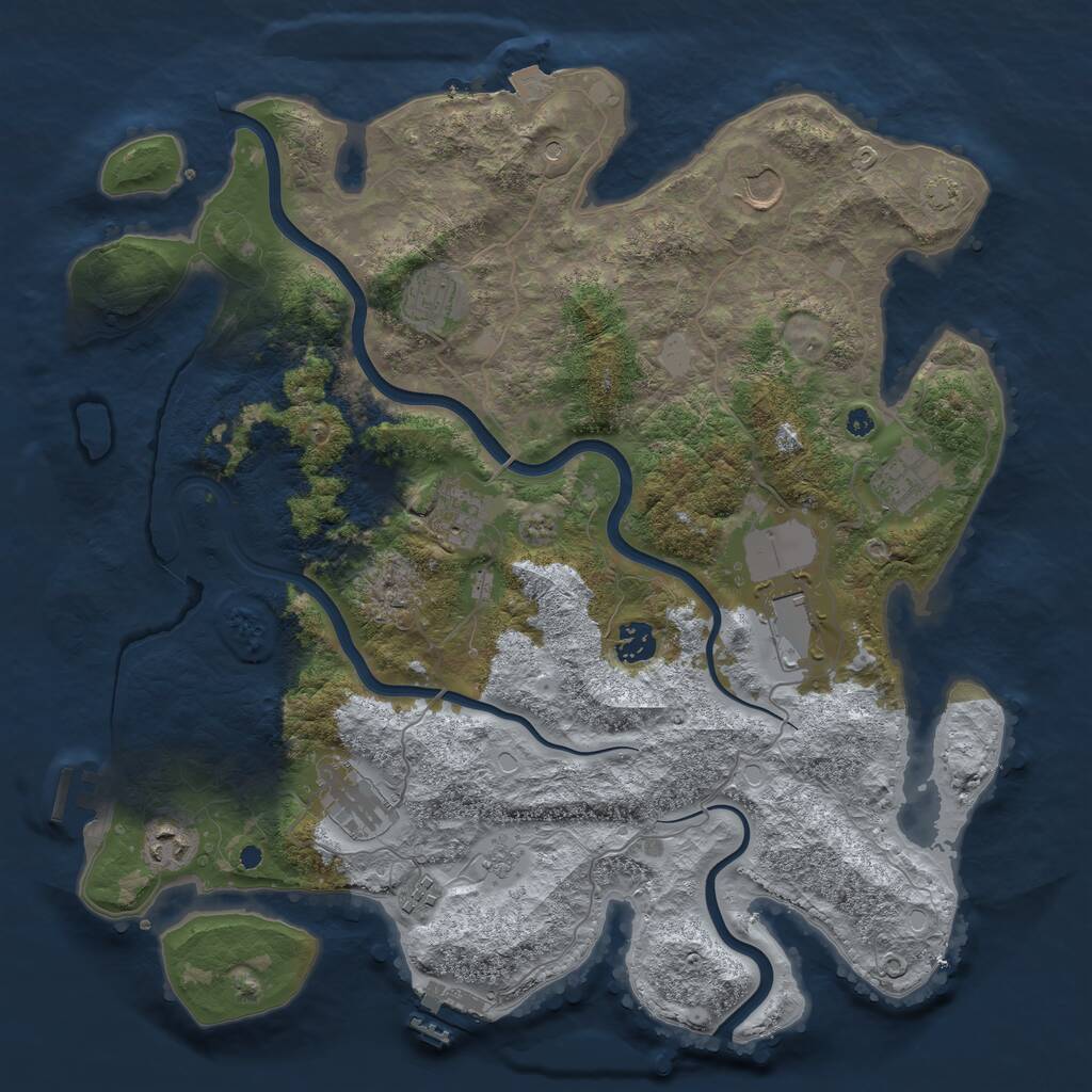 Rust Map: Procedural Map, Size: 3950, Seed: 1294647688, 15 Monuments