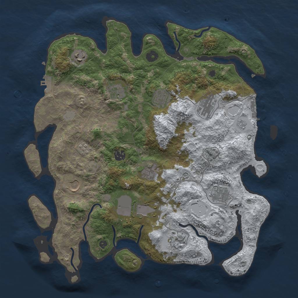 Rust Map: Procedural Map, Size: 3850, Seed: 298739, 20 Monuments