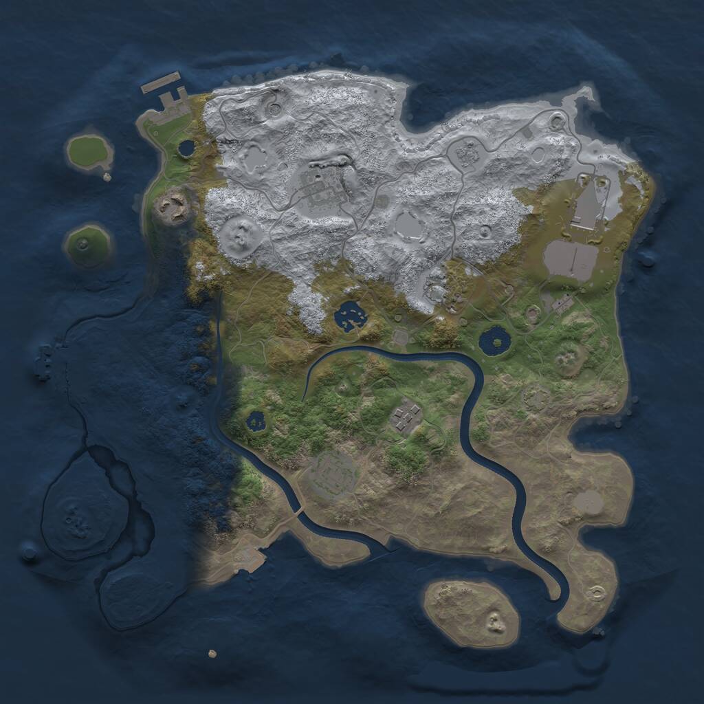 Rust Map: Procedural Map, Size: 3501, Seed: 13686, 13 Monuments