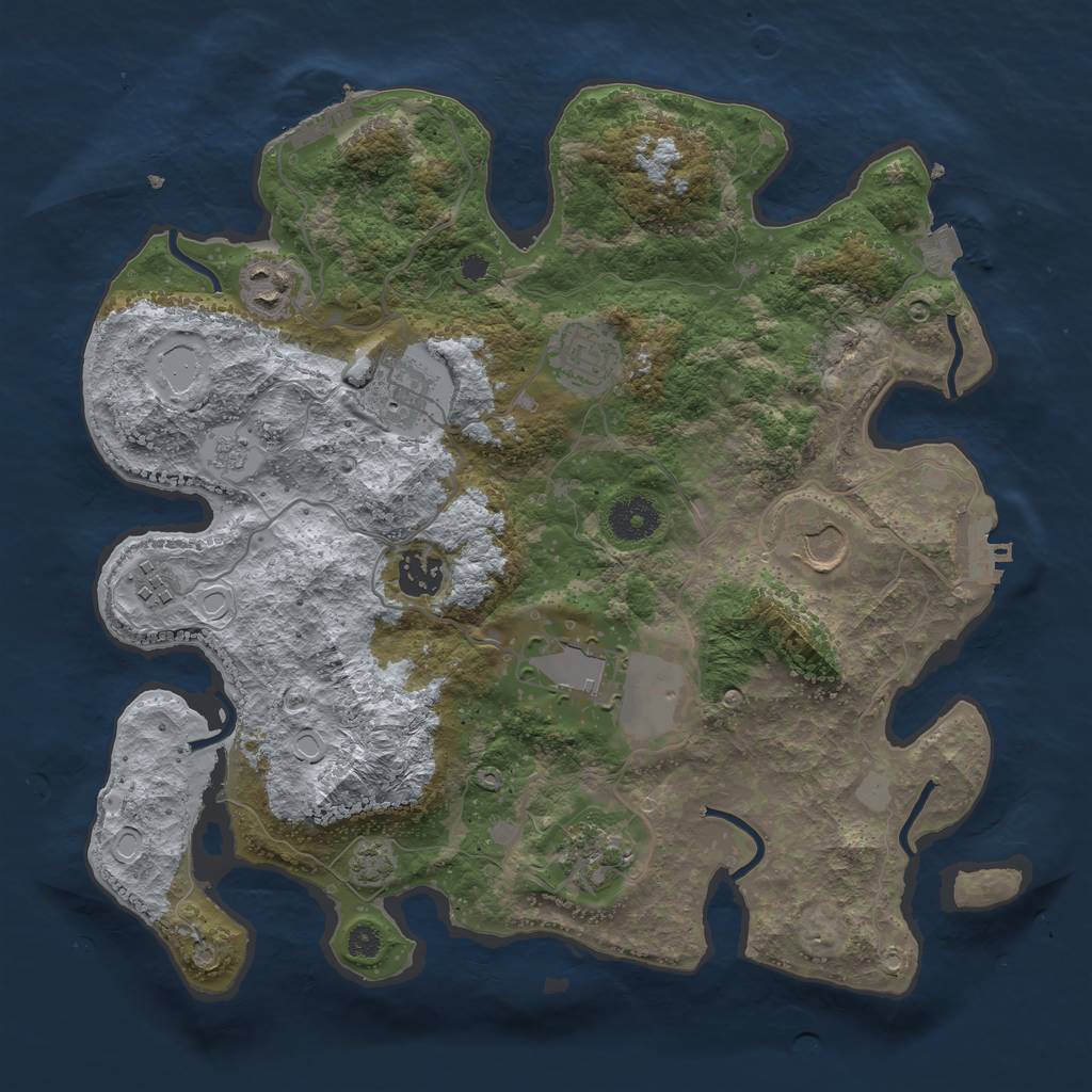 Rust Map: Procedural Map, Size: 3500, Seed: 22636, 15 Monuments