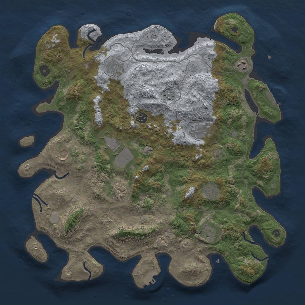 Rust Map: Procedural Map, Size: 4150, Seed: 111111, 19 Monuments