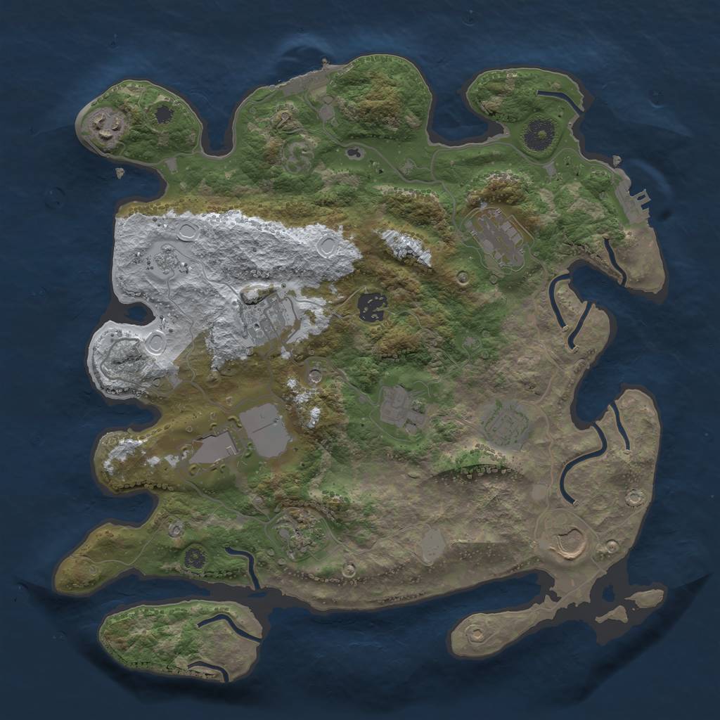 Rust Map: Procedural Map, Size: 3500, Seed: 603289075, 18 Monuments