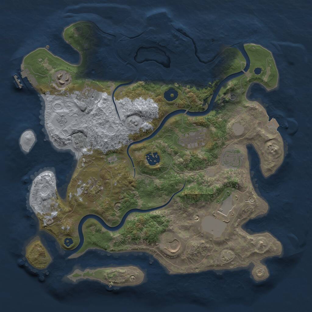 Rust Map: Procedural Map, Size: 3500, Seed: 1465613496, 15 Monuments