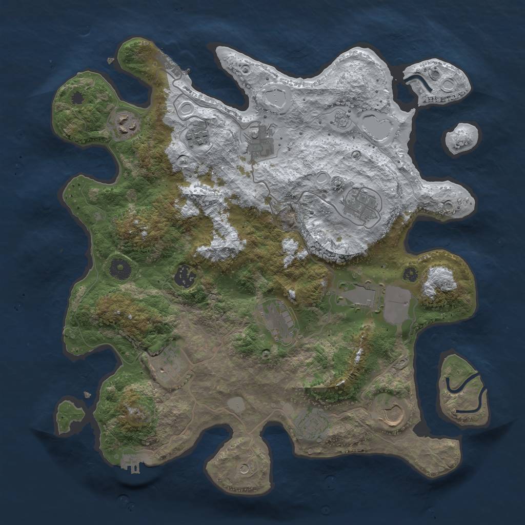 Rust Map: Procedural Map, Size: 3700, Seed: 147259, 19 Monuments