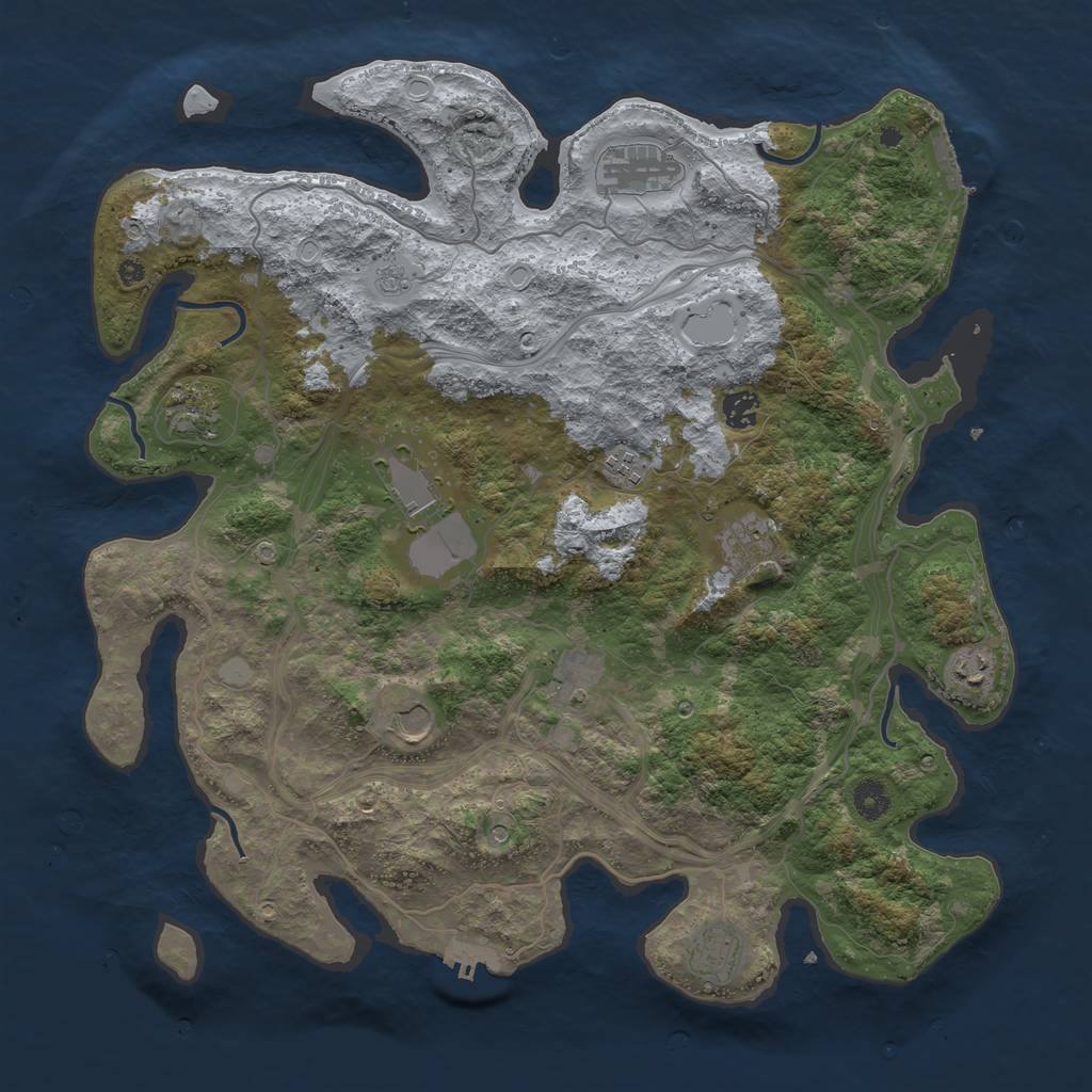 Rust Map: Procedural Map, Size: 4250, Seed: 4245944, 17 Monuments