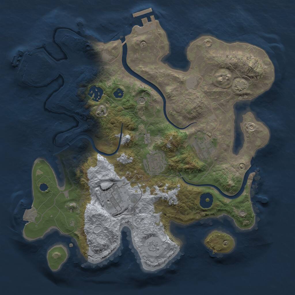 Rust Map: Procedural Map, Size: 3000, Seed: 561932085, 10 Monuments