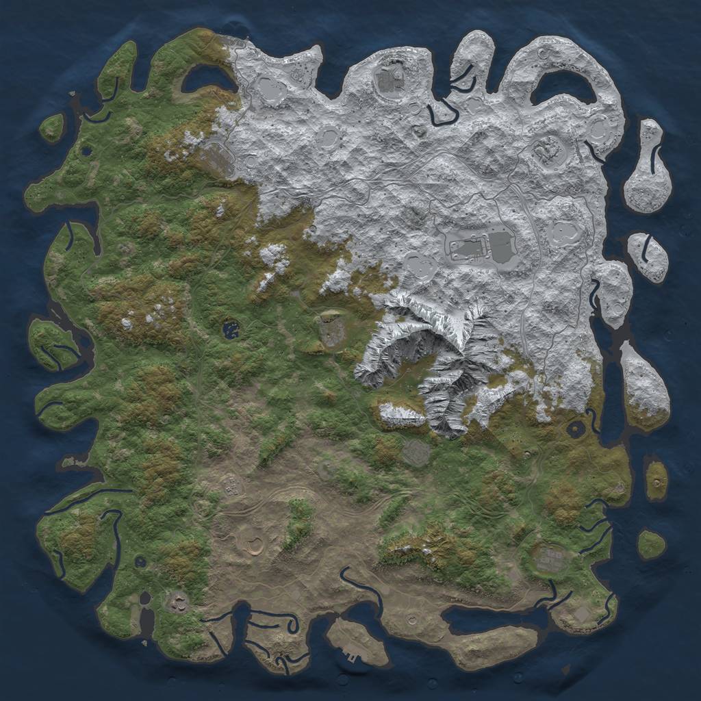 Rust Map: Procedural Map, Size: 6000, Seed: 361366911, 20 Monuments