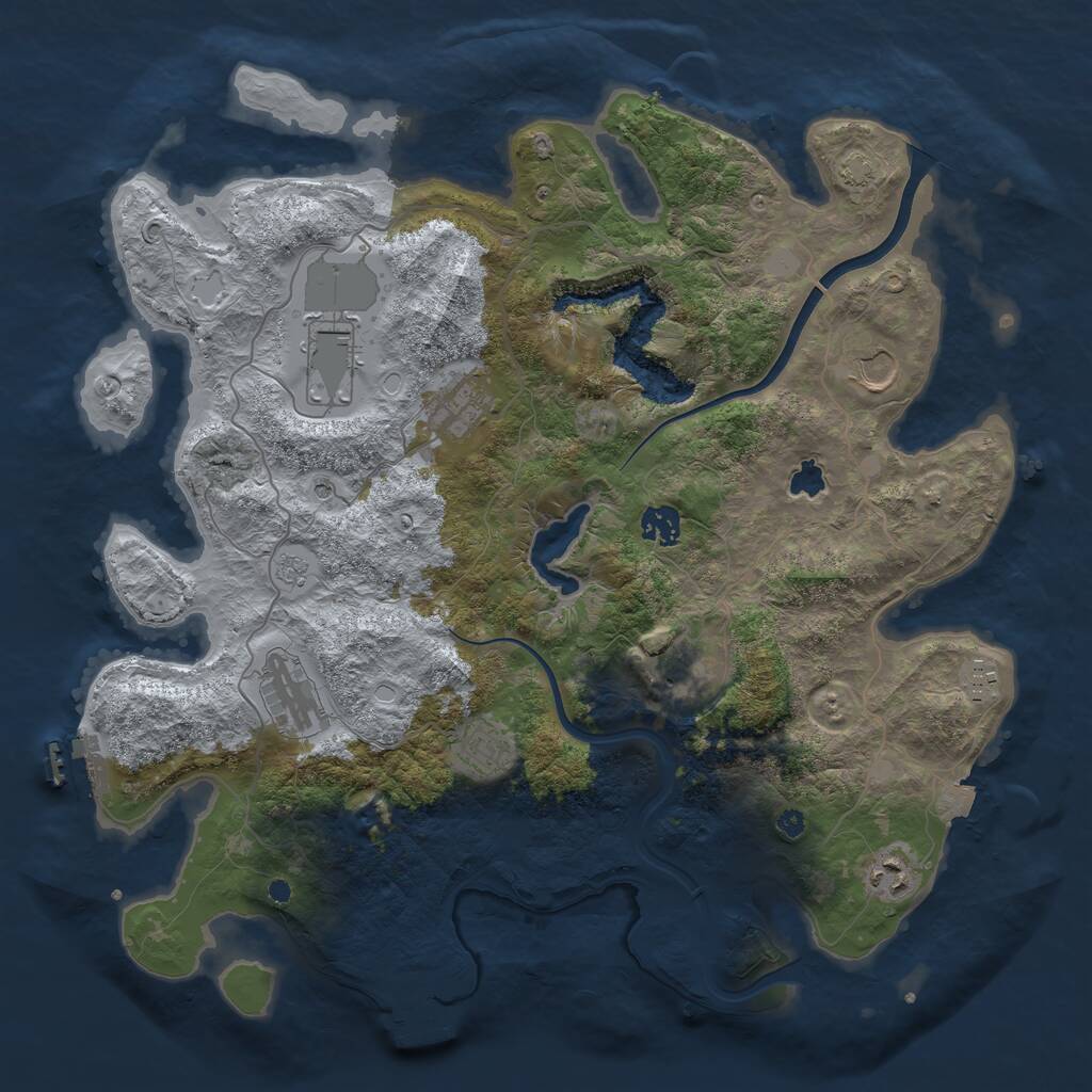 Rust Map: Procedural Map, Size: 4000, Seed: 262791790, 15 Monuments