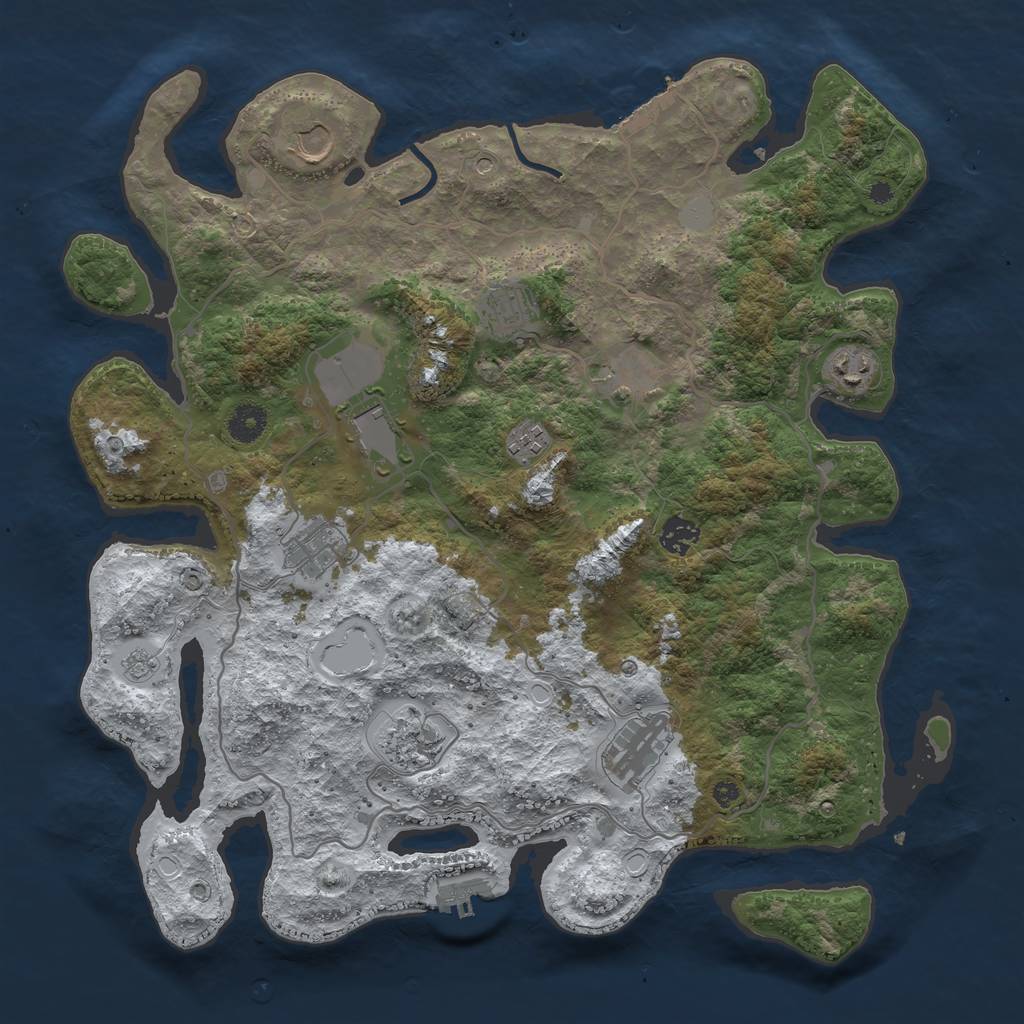 Rust Map: Procedural Map, Size: 4000, Seed: 1362139474, 19 Monuments