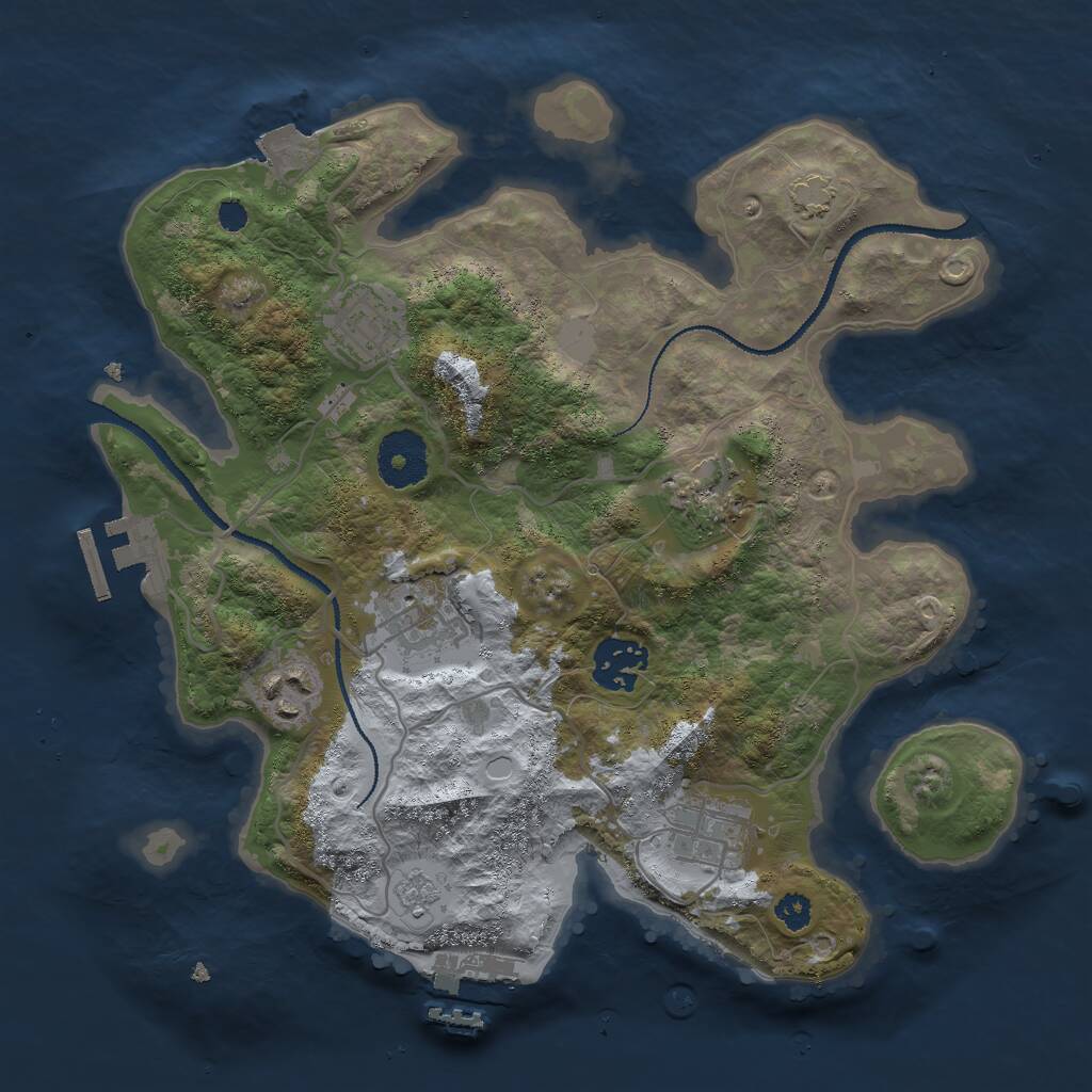 Rust Map: Procedural Map, Size: 3000, Seed: 1813714862, 11 Monuments