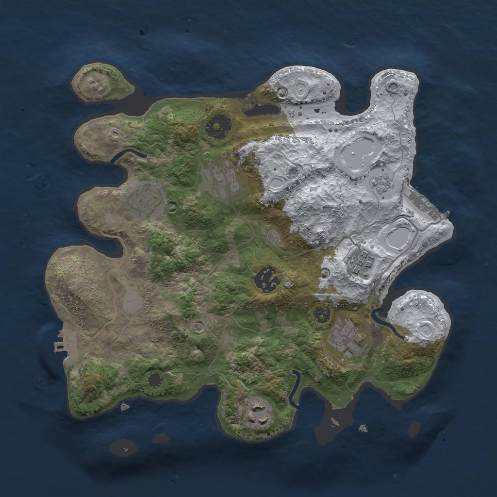 Rust Map: Procedural Map, Size: 3000, Seed: 2441060, 15 Monuments
