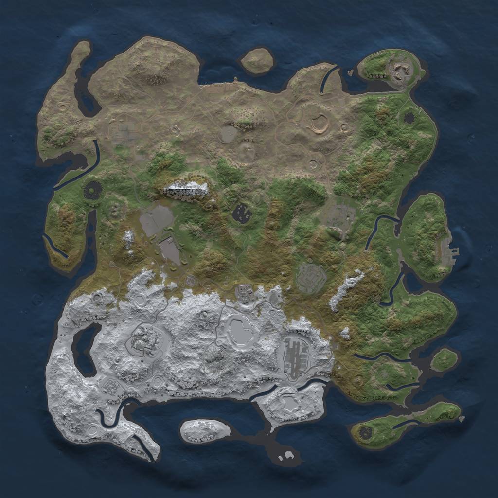 Rust Map: Procedural Map, Size: 3950, Seed: 1337694201, 19 Monuments