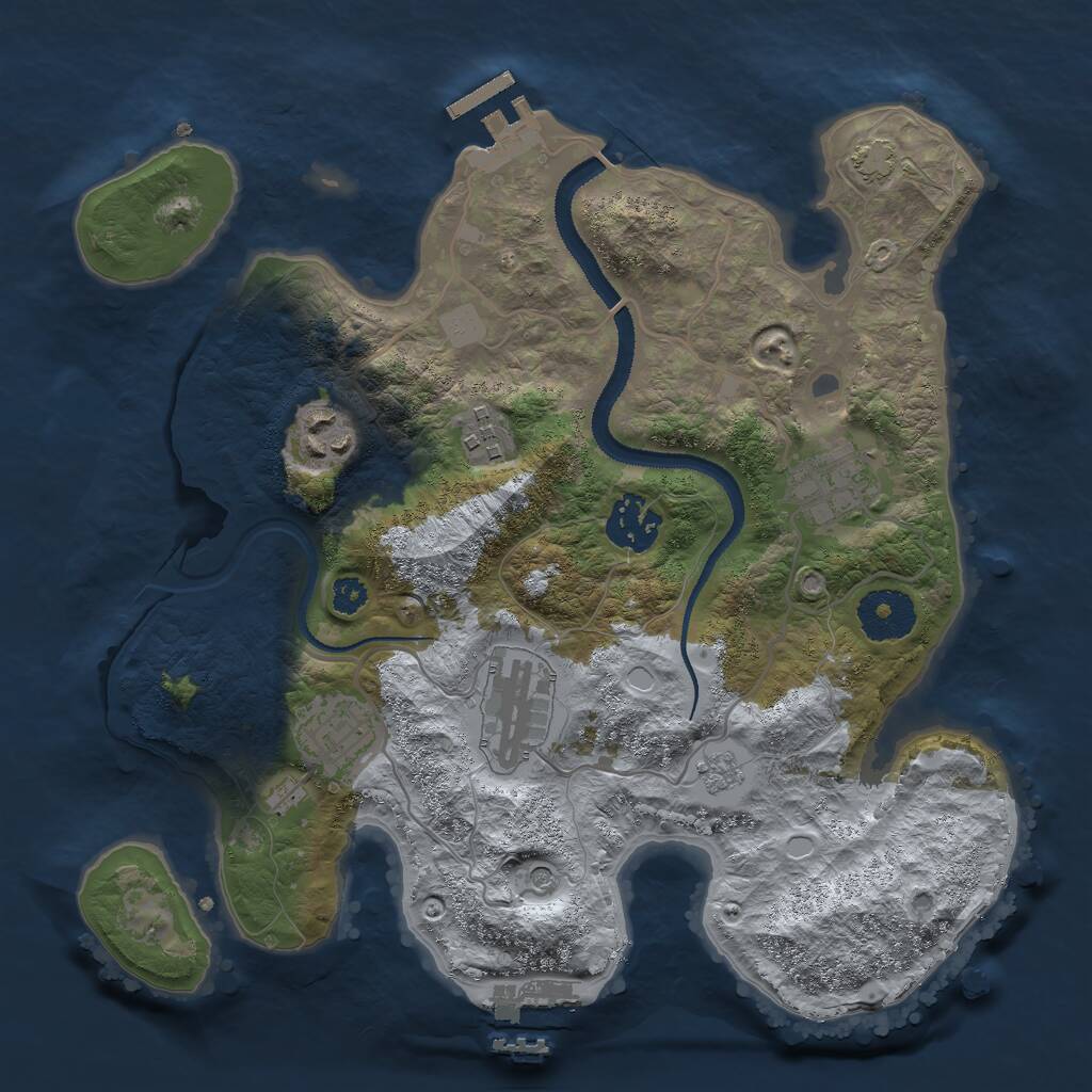 Rust Map: Procedural Map, Size: 3000, Seed: 12432, 12 Monuments