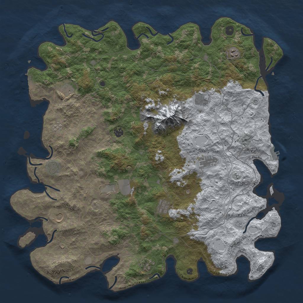 Rust Map: Procedural Map, Size: 5000, Seed: 329045824, 20 Monuments
