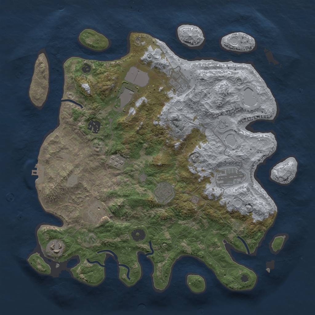 Rust Map: Procedural Map, Size: 3600, Seed: 1424564142, 15 Monuments