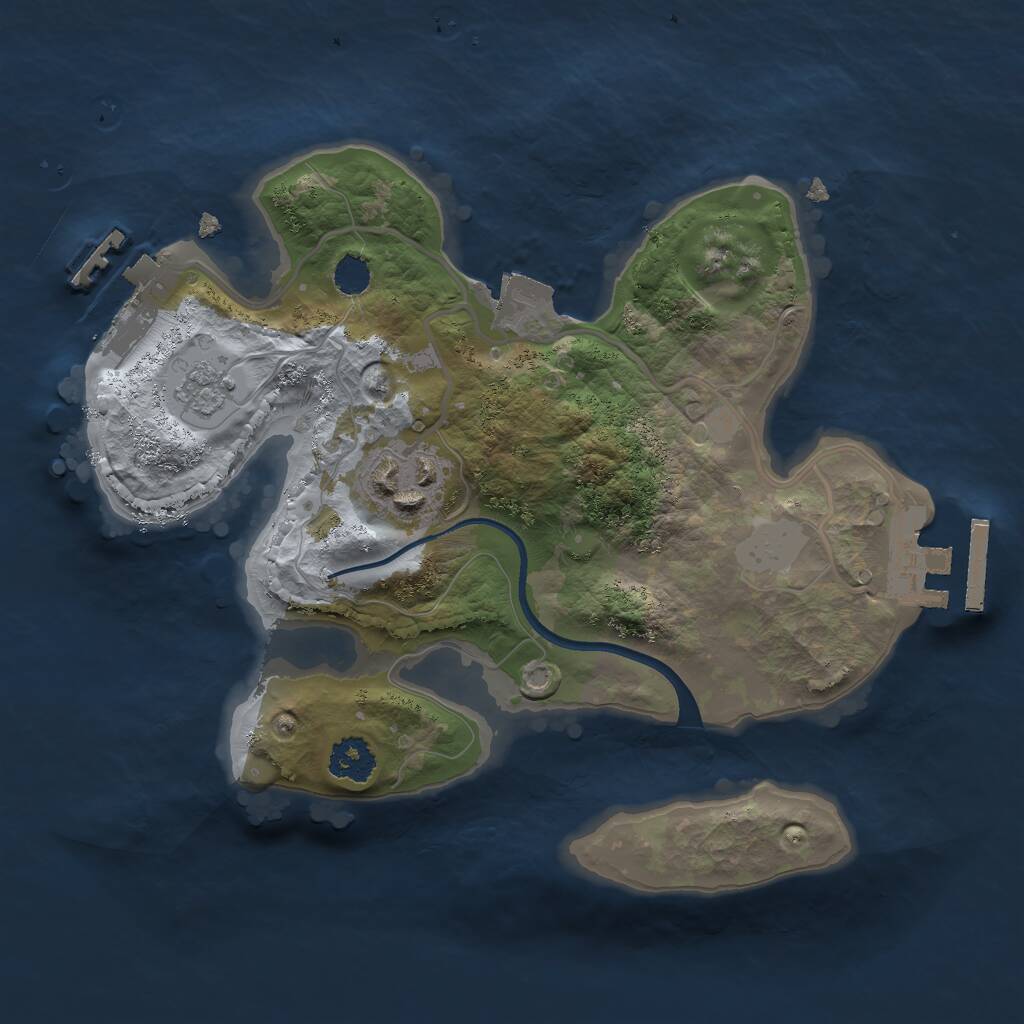 Rust Map: Procedural Map, Size: 2250, Seed: 2250, 5 Monuments