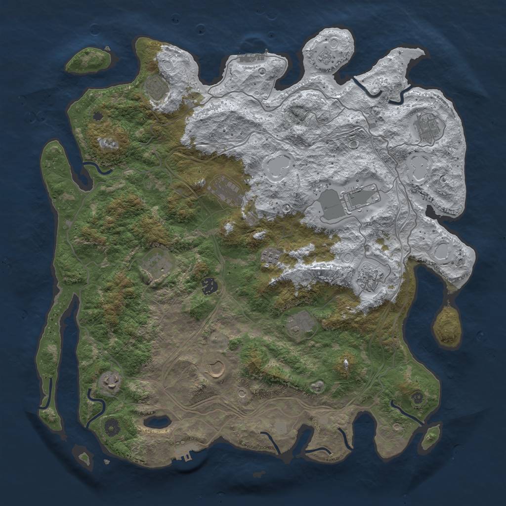Rust Map: Procedural Map, Size: 4500, Seed: 831718801, 20 Monuments