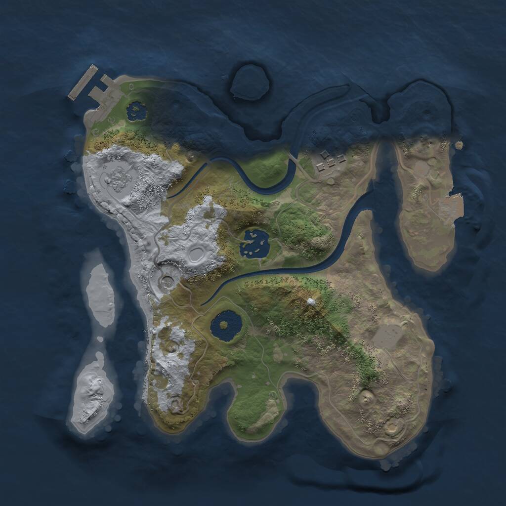Rust Map: Procedural Map, Size: 2500, Seed: 12255036, 6 Monuments