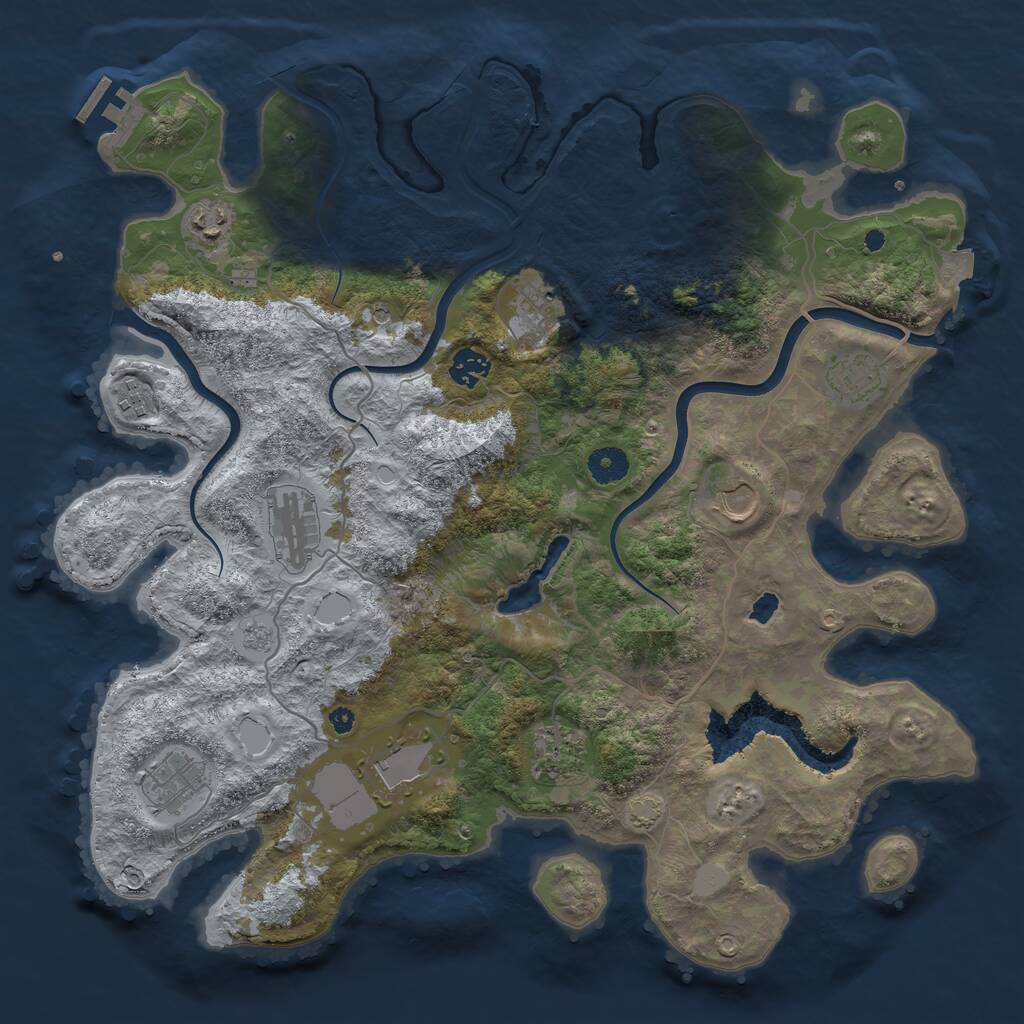 Rust Map: Procedural Map, Size: 4000, Seed: 36330657, 15 Monuments