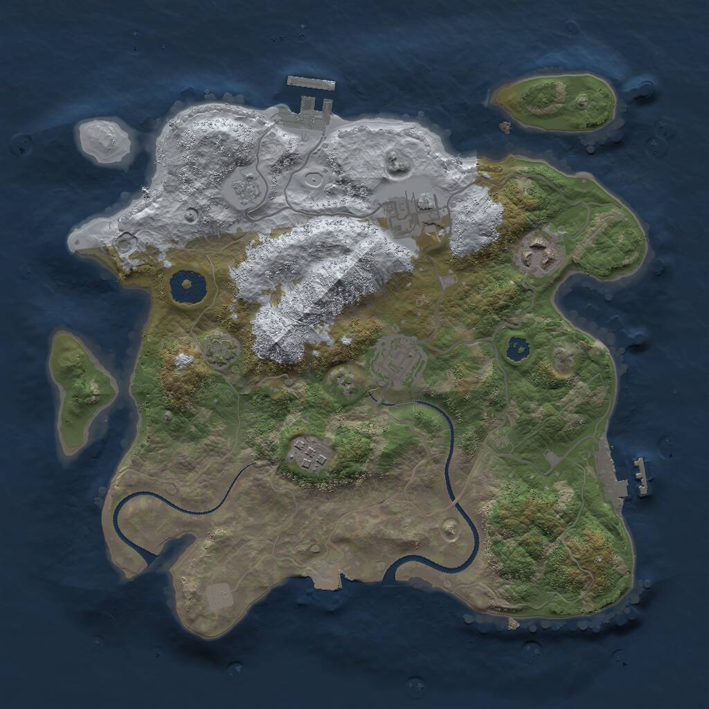 Rust Map: Procedural Map, Size: 3000, Seed: 659743801, 9 Monuments