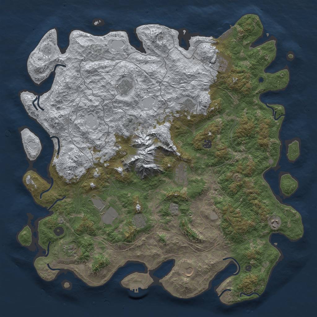 Rust Map: Procedural Map, Size: 5000, Seed: 63268681, 20 Monuments