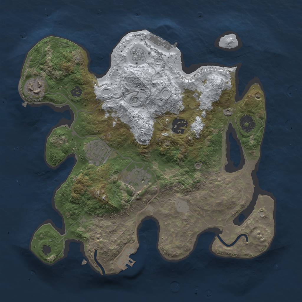 Rust Map: Procedural Map, Size: 2825, Seed: 1, 13 Monuments