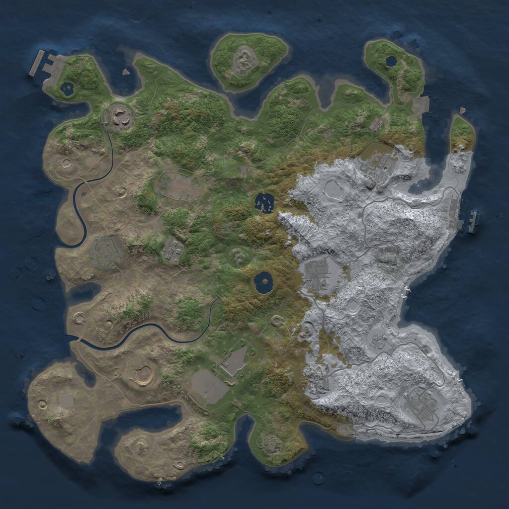 Rust Map: Procedural Map, Size: 3750, Seed: 39317592, 17 Monuments