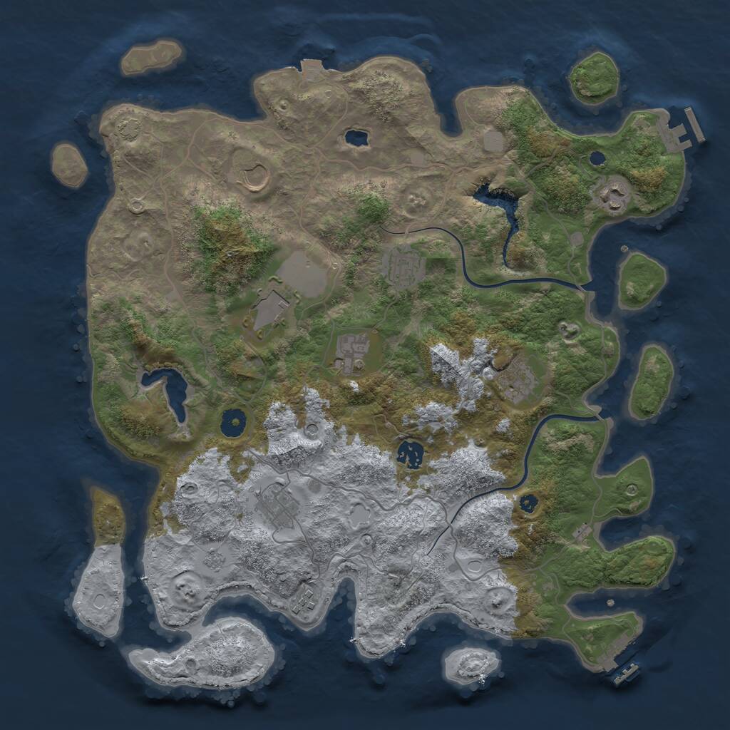 Rust Map: Procedural Map, Size: 4000, Seed: 7262003, 15 Monuments