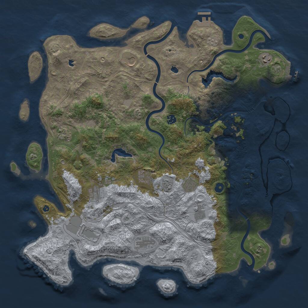 Rust Map: Procedural Map, Size: 4800, Seed: 679815215, 17 Monuments