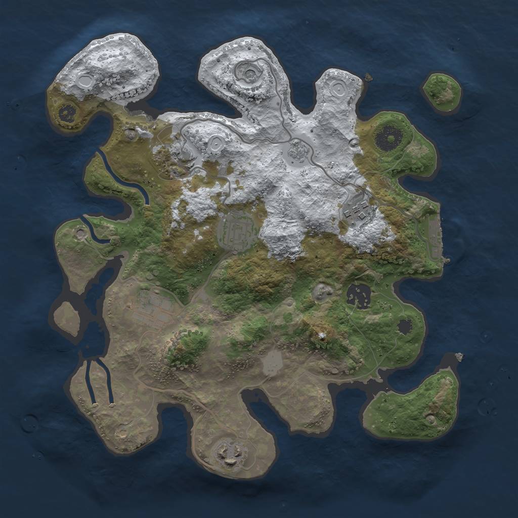 Rust Map: Procedural Map, Size: 3000, Seed: 1826246158, 14 Monuments