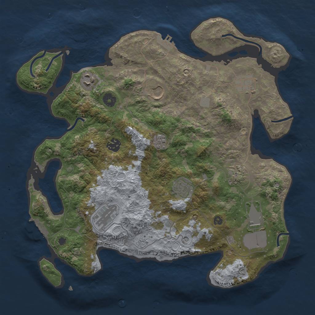 Rust Map: Procedural Map, Size: 3500, Seed: 113326123, 18 Monuments