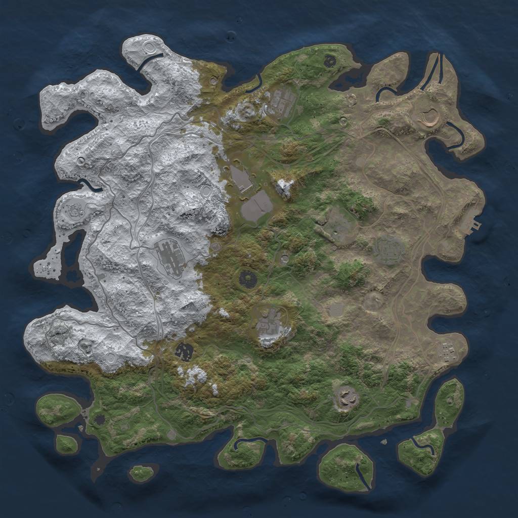 Rust Map: Procedural Map, Size: 4250, Seed: 1032751224, 18 Monuments