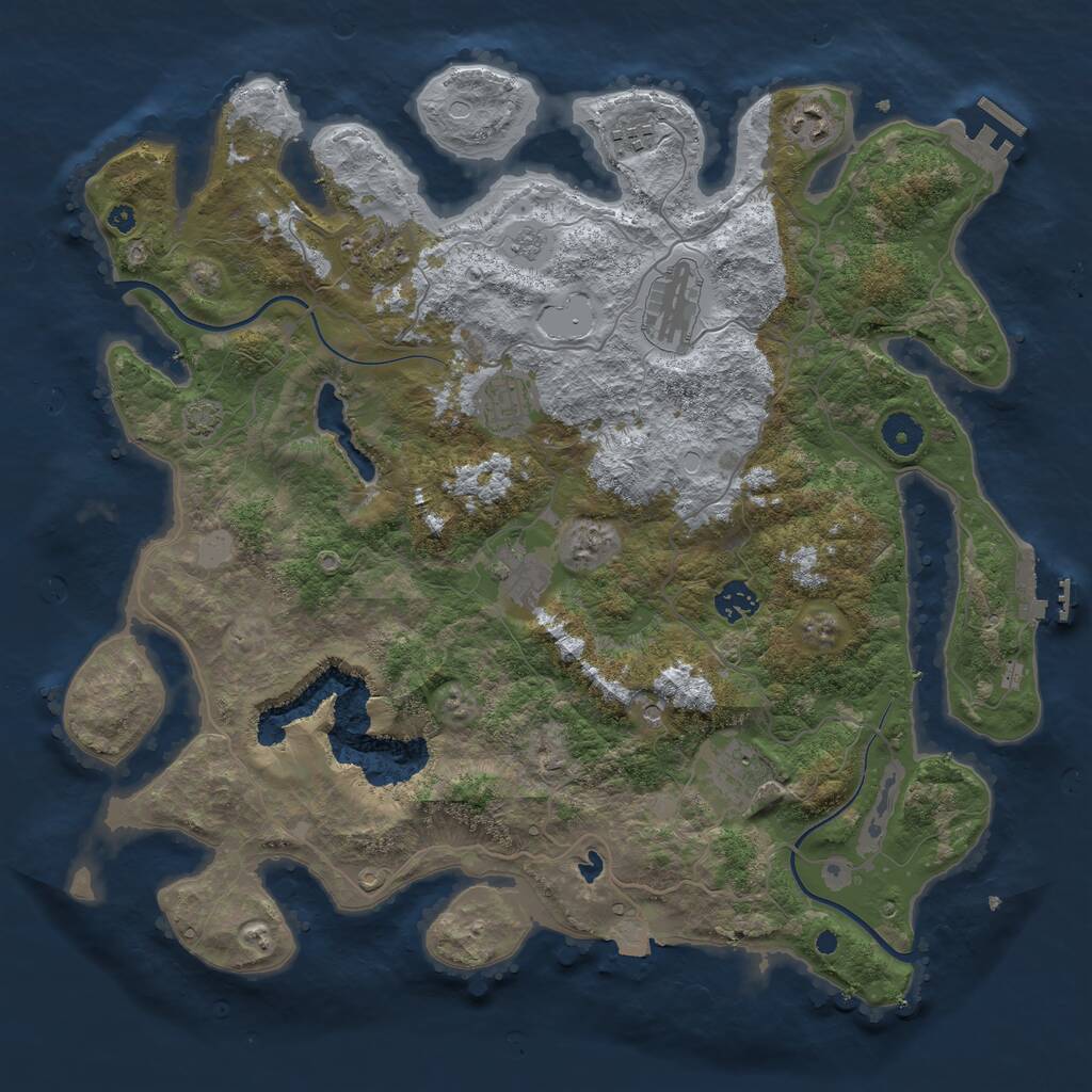 Rust Map: Procedural Map, Size: 4000, Seed: 7864, 14 Monuments