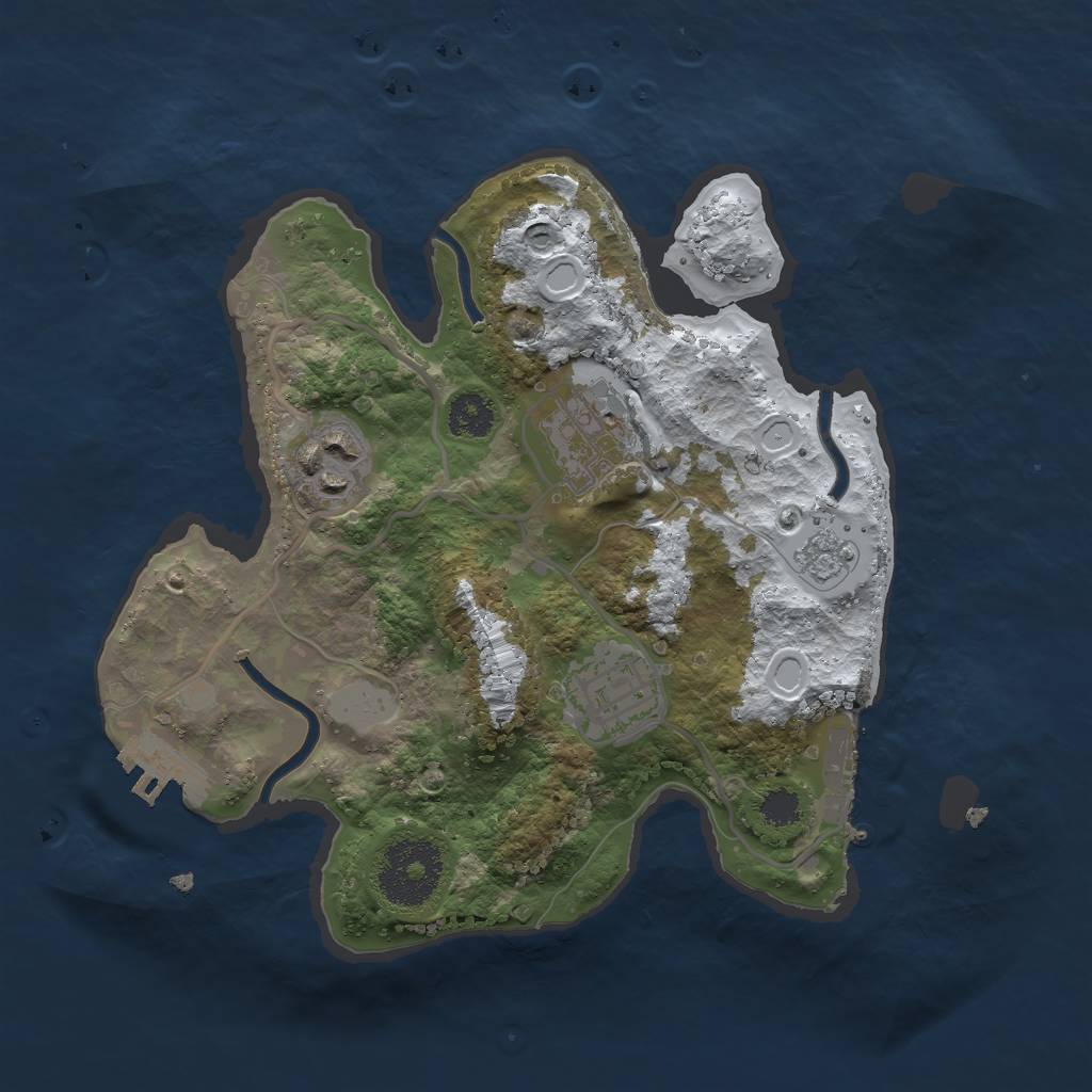 Rust Map: Procedural Map, Size: 2500, Seed: 430428796, 11 Monuments