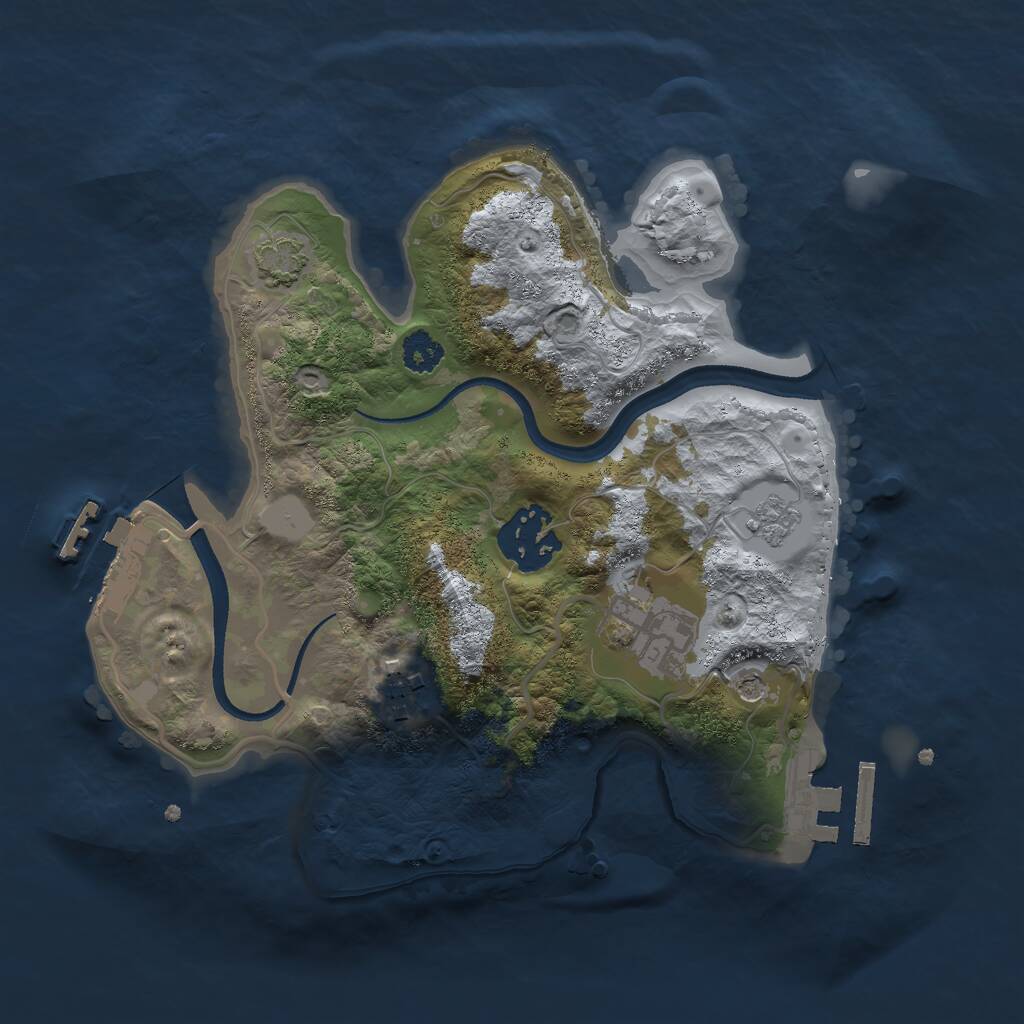 Rust Map: Procedural Map, Size: 2500, Seed: 430428796, 9 Monuments