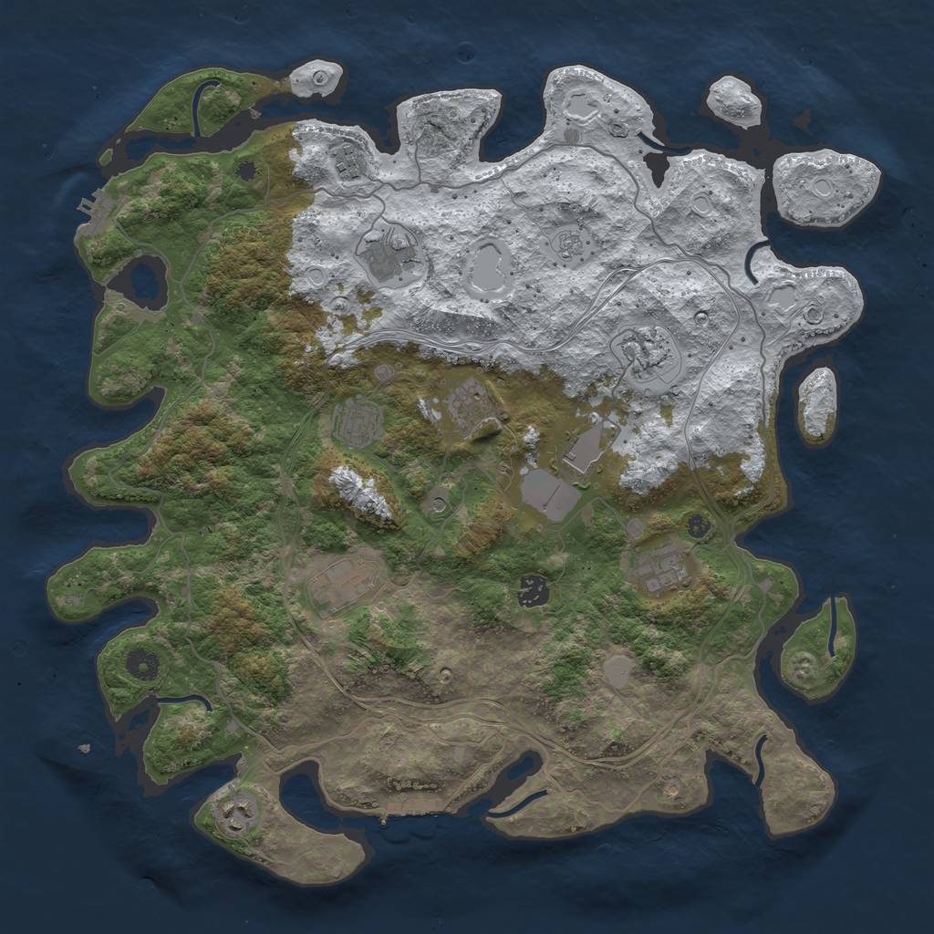 Rust Map: Procedural Map, Size: 4250, Seed: 8833, 19 Monuments