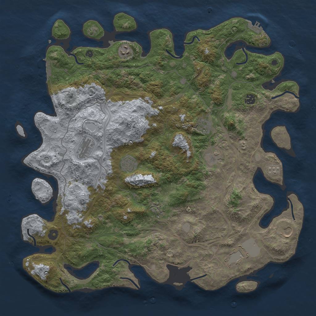 Rust Map: Procedural Map, Size: 4500, Seed: 198, 19 Monuments