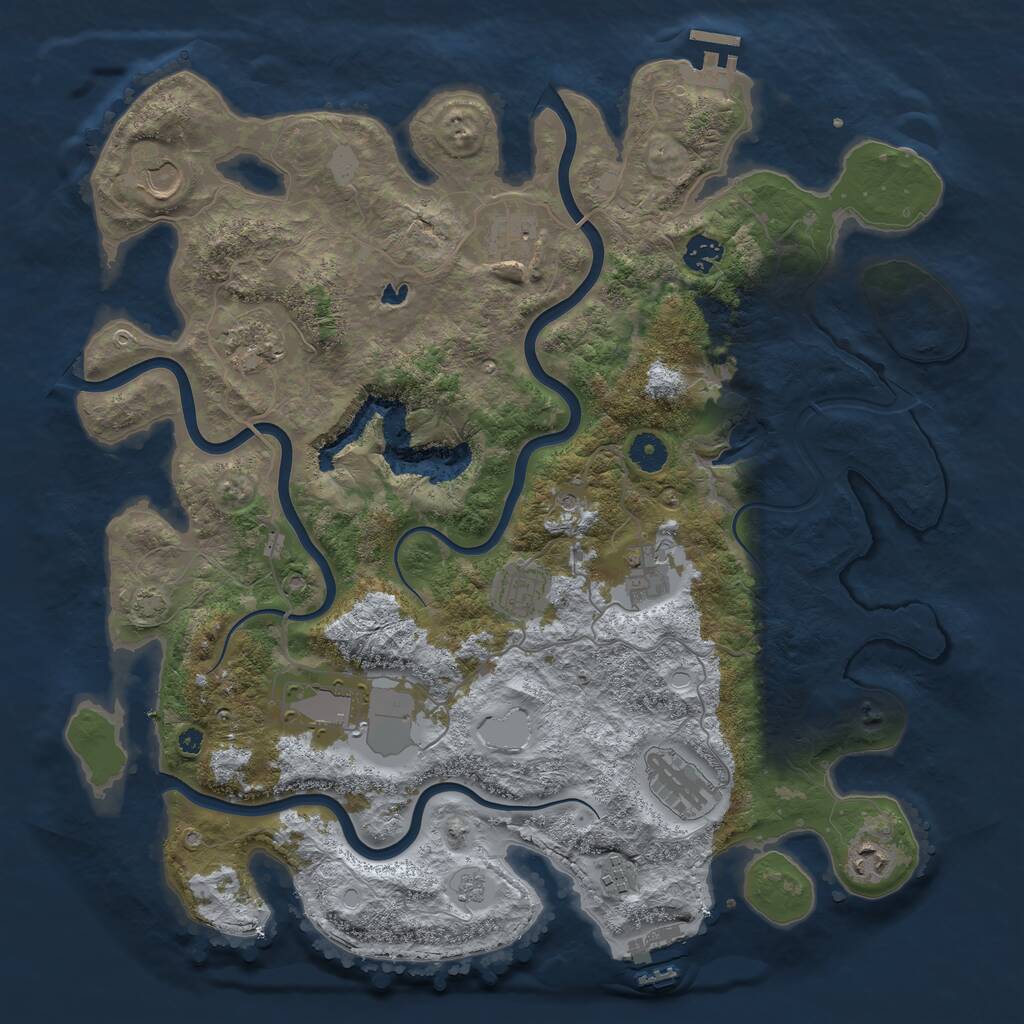 Rust Map: Procedural Map, Size: 4100, Seed: 23762, 16 Monuments