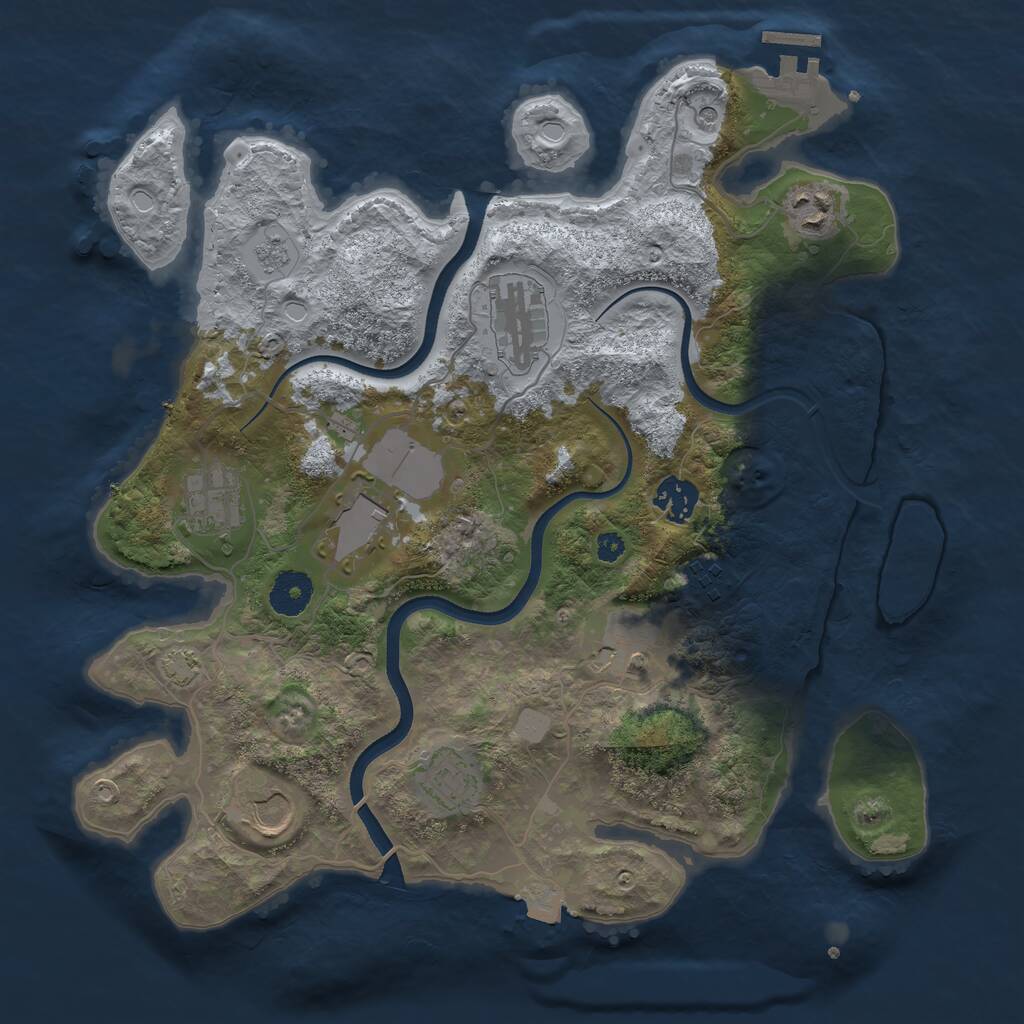 Rust Map: Procedural Map, Size: 3500, Seed: 8409475, 14 Monuments