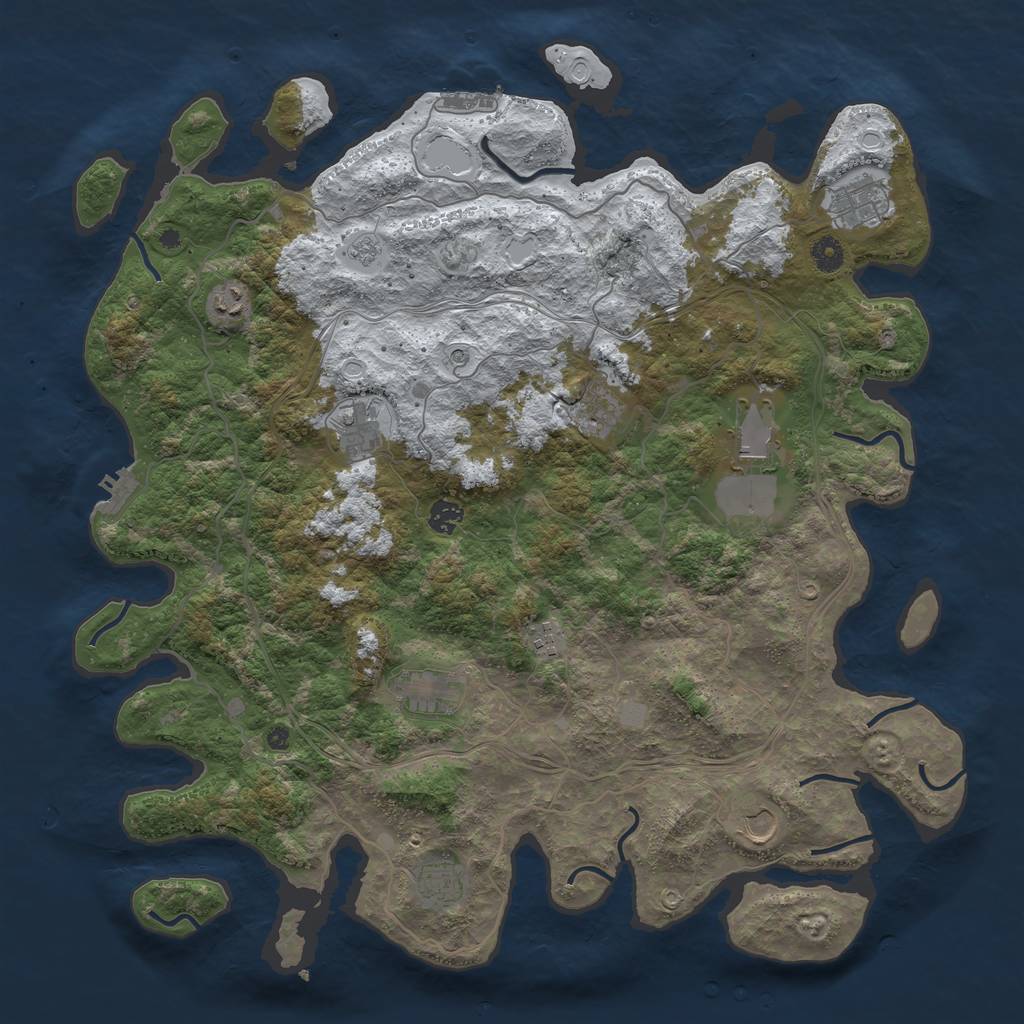 Rust Map: Procedural Map, Size: 4500, Seed: 340666459, 19 Monuments