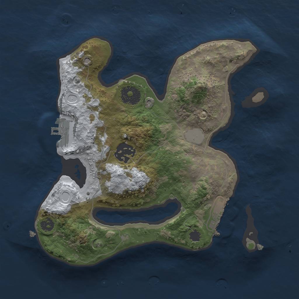 Rust Map: Procedural Map, Size: 2300, Seed: 1648354401, 8 Monuments