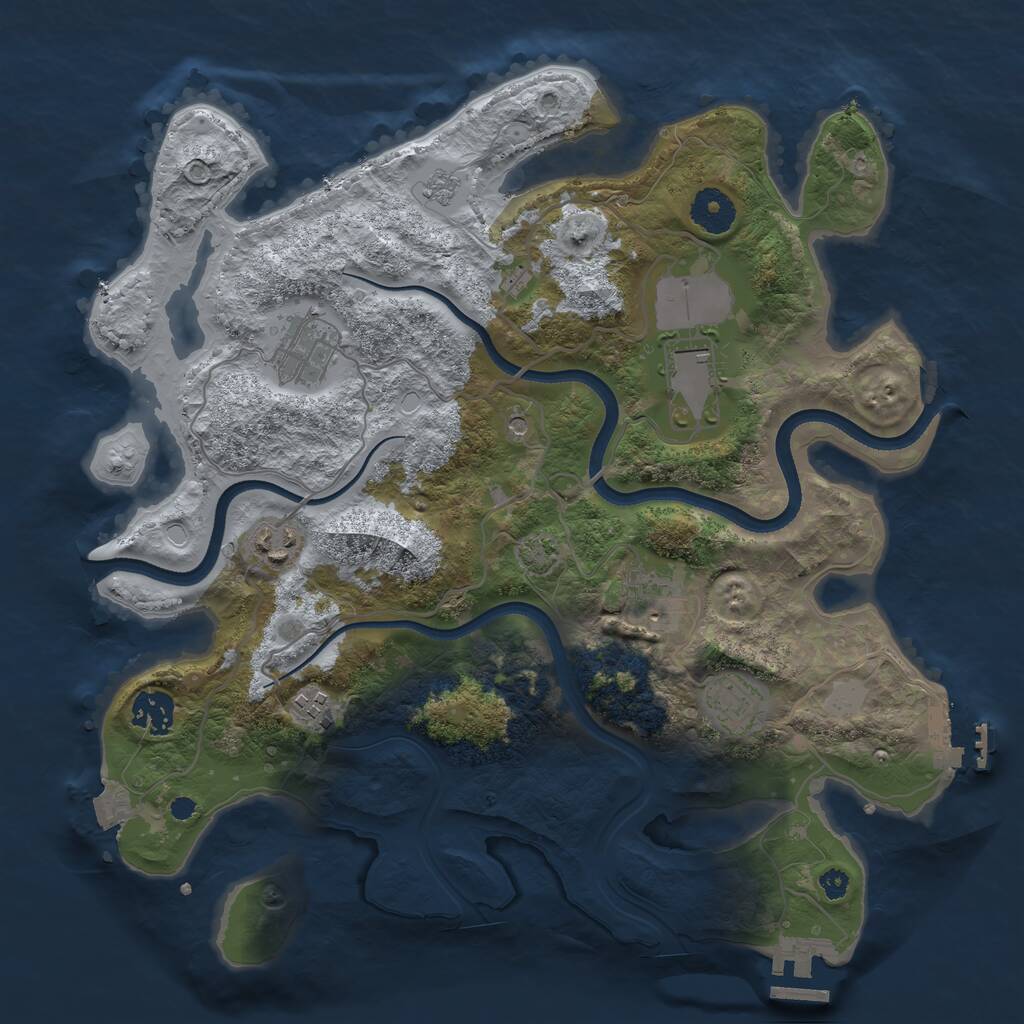Rust Map: Procedural Map, Size: 3500, Seed: 1513075094, 13 Monuments