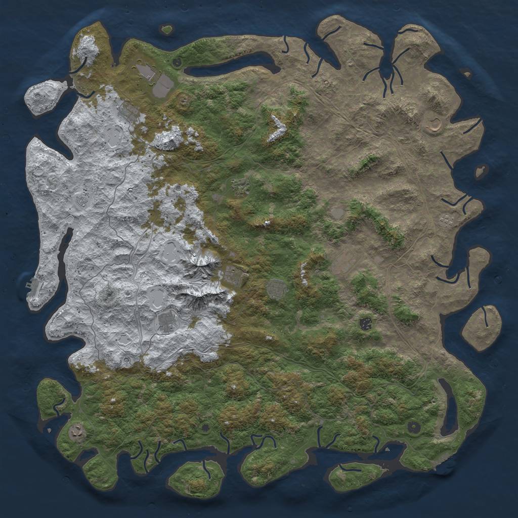 Rust Map: Procedural Map, Size: 6000, Seed: 3400, 20 Monuments