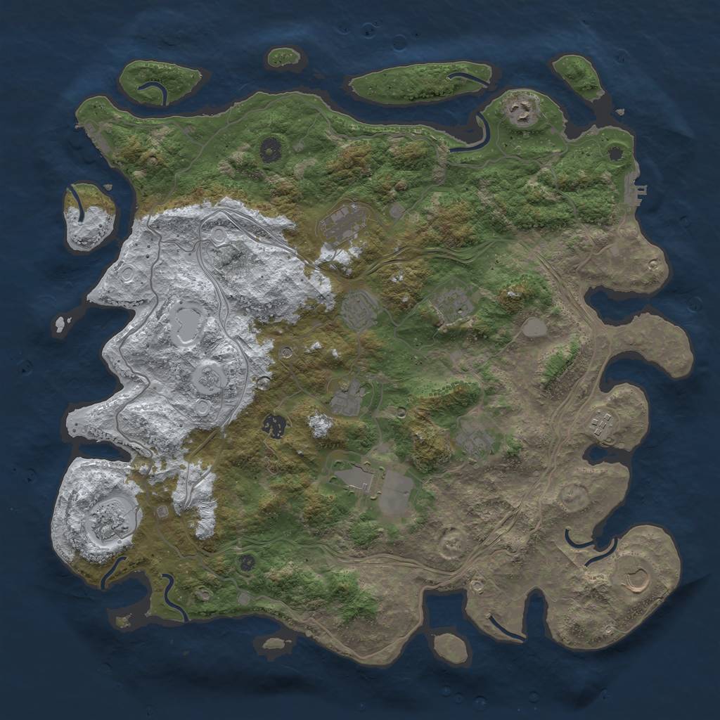 Rust Map: Procedural Map, Size: 4500, Seed: 681837, 20 Monuments