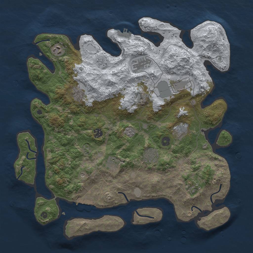 Rust Map: Procedural Map, Size: 4000, Seed: 1515, 19 Monuments