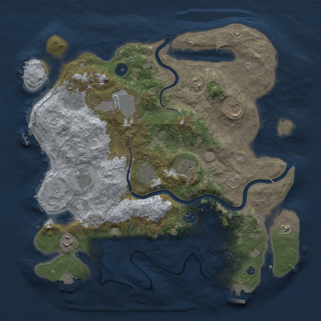 Rust Map: Procedural Map, Size: 3850, Seed: 137549, 15 Monuments