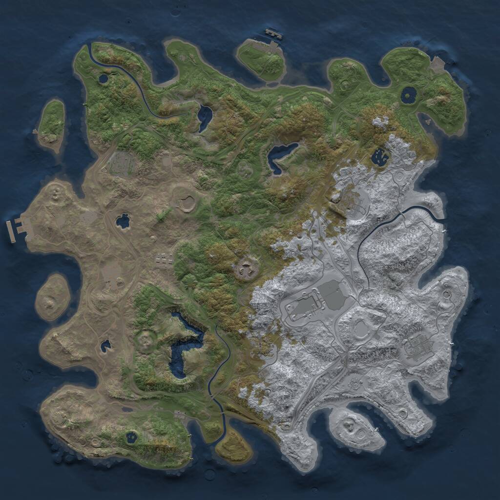 Rust Map: Procedural Map, Size: 4500, Seed: 22719762, 16 Monuments