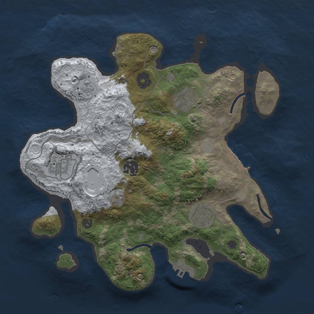 Rust Map: Procedural Map, Size: 3000, Seed: 46, 12 Monuments