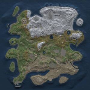 Thumbnail Rust Map: Procedural Map, Size: 3500, Seed: 11412, 12 Monuments